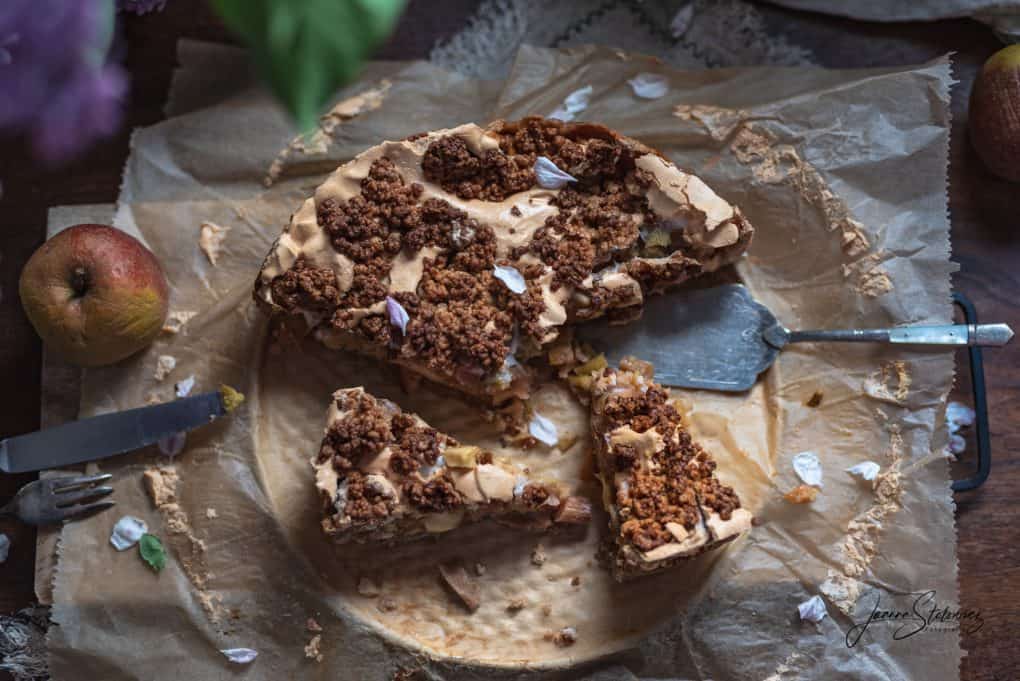 Razowa orkiszowa szarlotka z rabarbarem Thermomania Thermomix